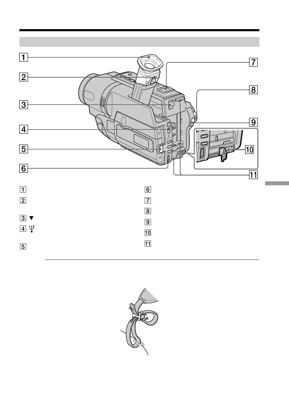 Quick reference, Identifying the parts and controls | Sony CCD-TRV107 User Manual | Page 91 / 100