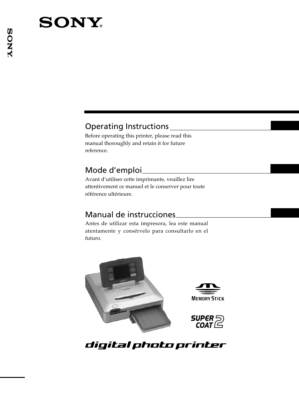 Sony DPP--SV77  EN User Manual | 92 pages