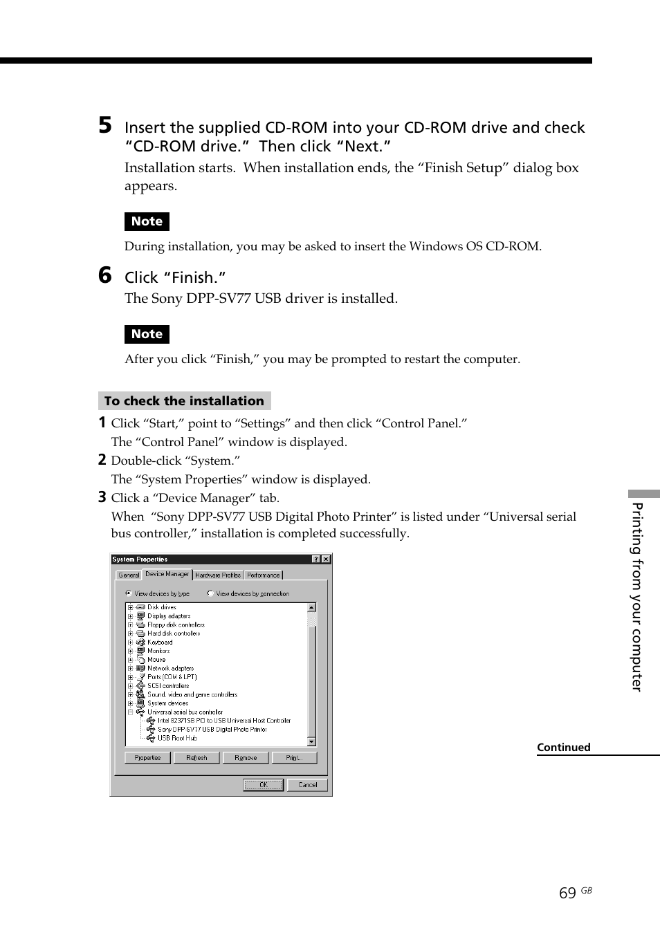 Sony DPP--SV77  EN User Manual | Page 69 / 92