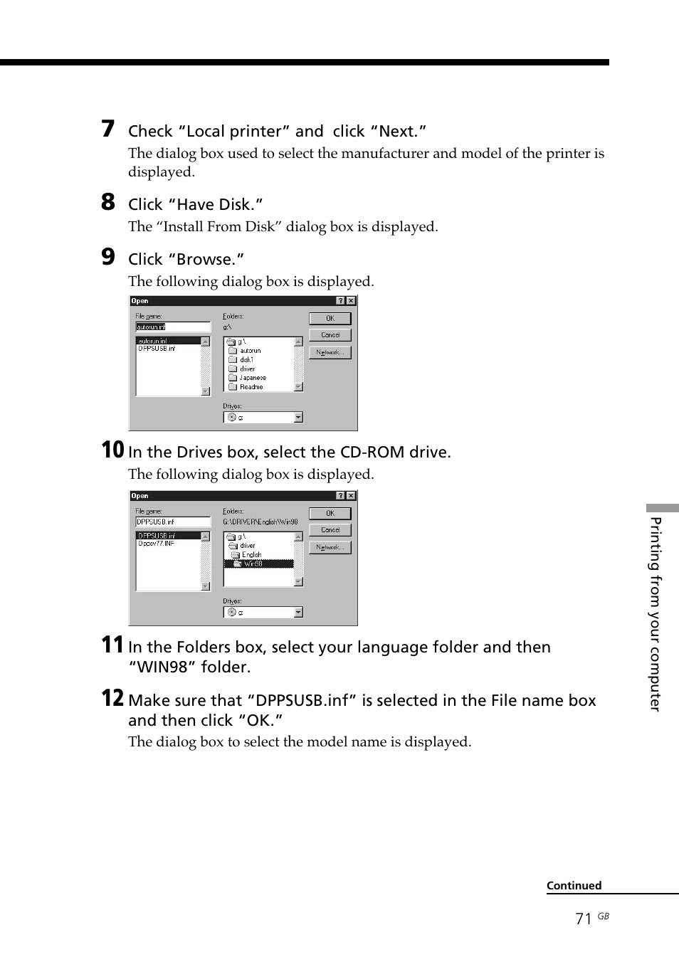 Sony DPP--SV77  EN User Manual | Page 71 / 92