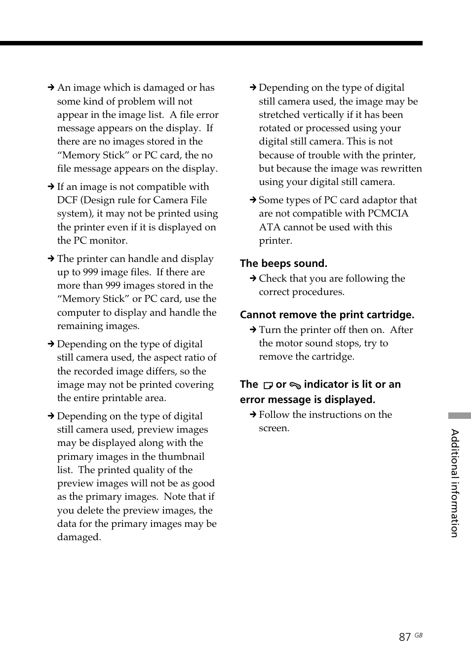 Sony DPP--SV77  EN User Manual | Page 87 / 92