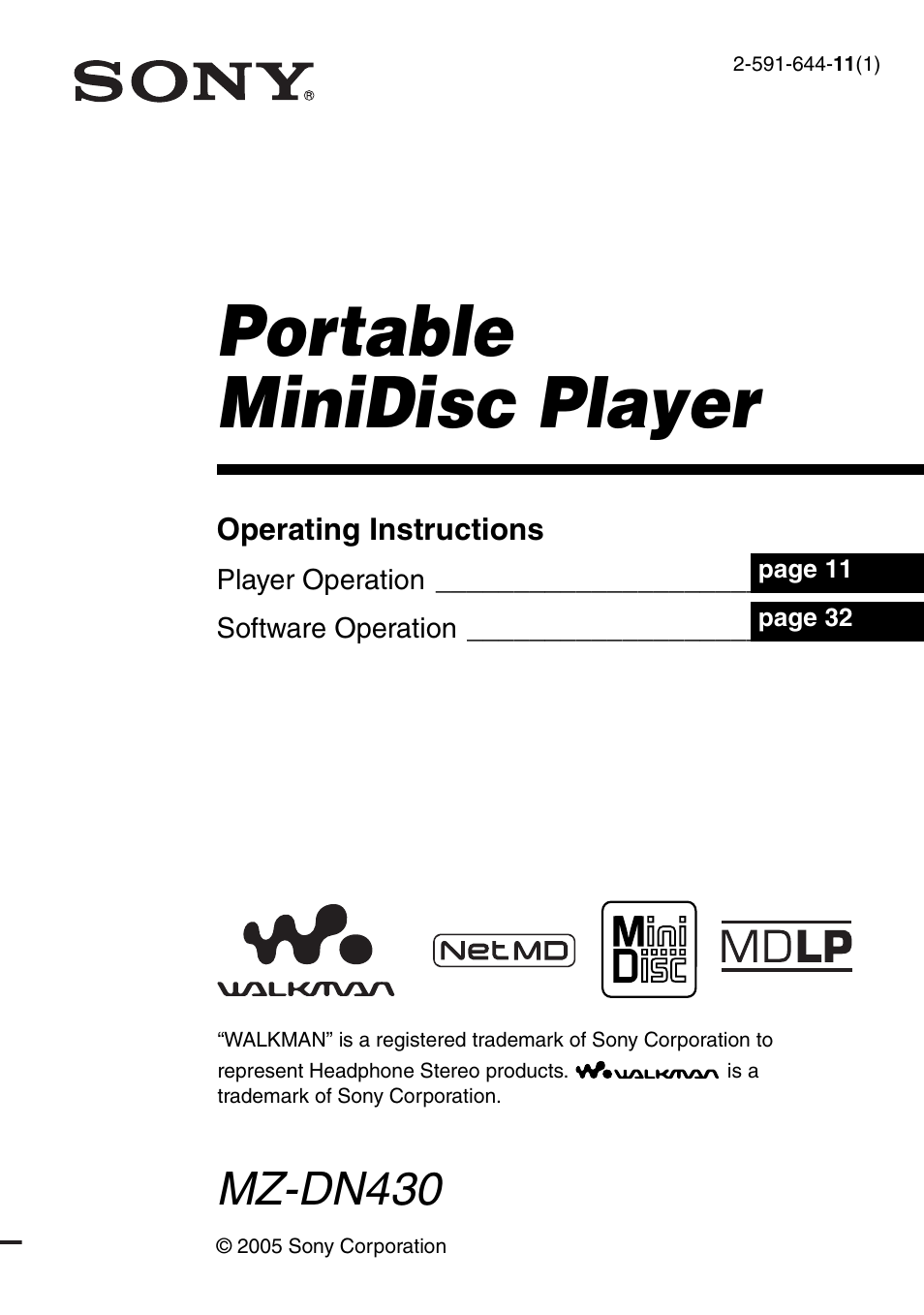 Sony MZ-DN430 User Manual | 56 pages