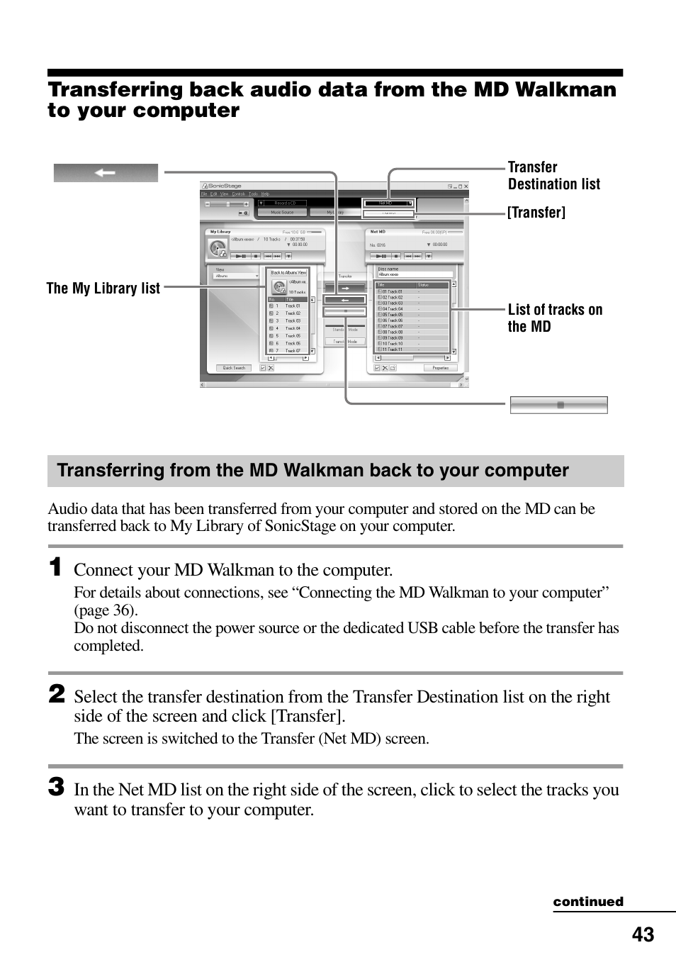 Computer | Sony MZ-DN430 User Manual | Page 43 / 56