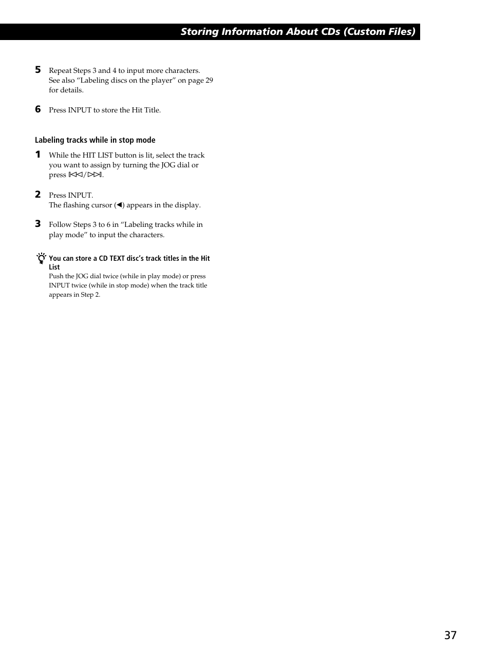 Sony CDP-CX260 User Manual | Page 37 / 40