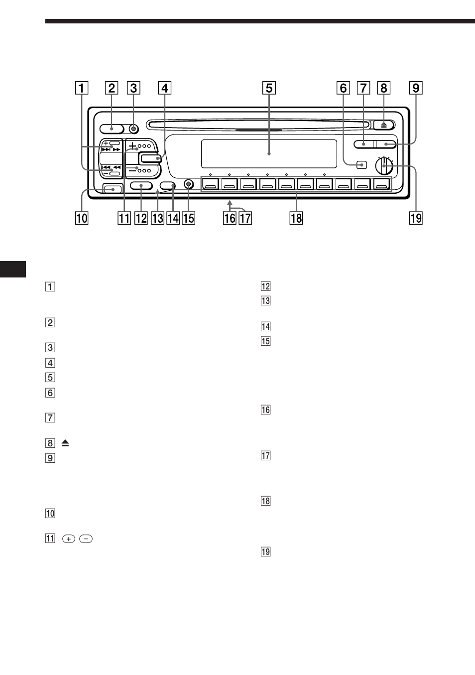 Location of controls | Sony CDX-C460 User Manual | Page 18 / 46
