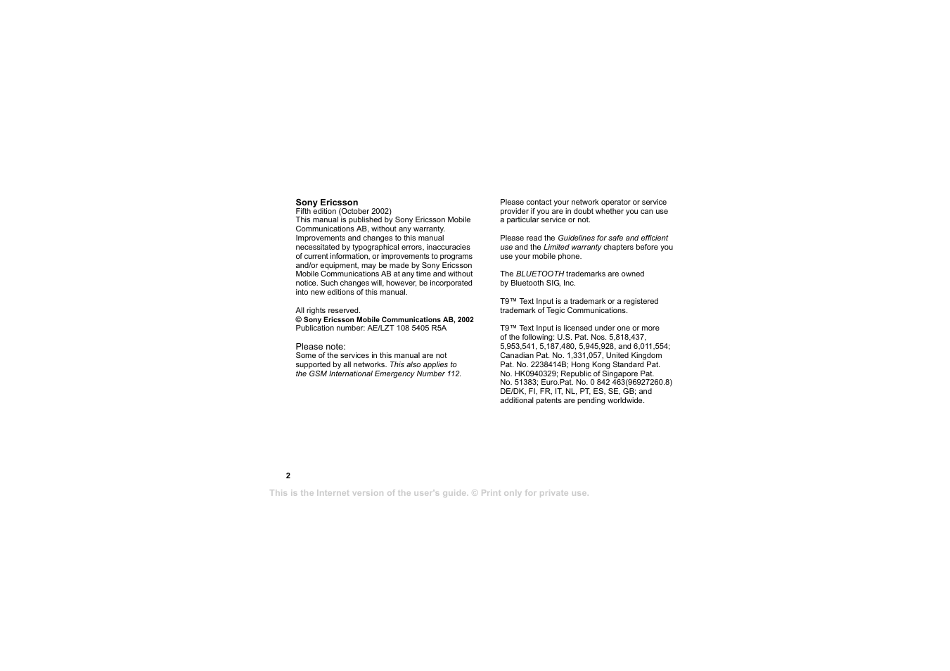 Sony T68i User Manual | Page 2 / 95