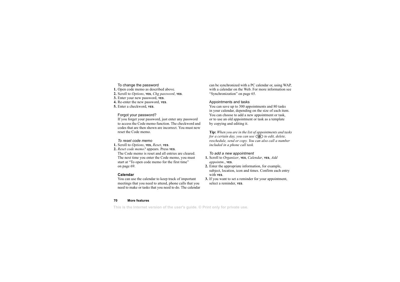Sony T68i User Manual | Page 70 / 95