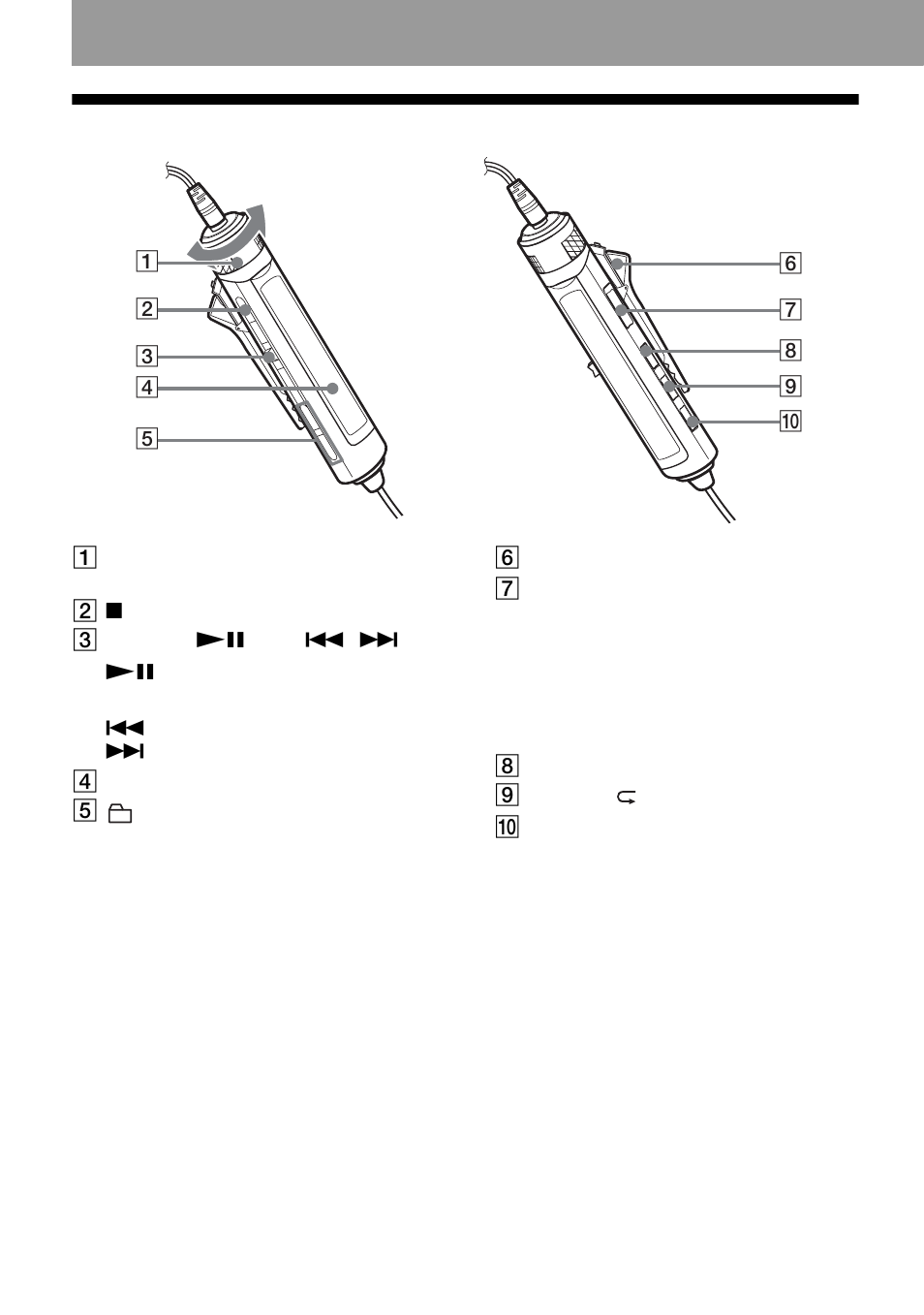 16 the headphones/earphones with a remote control | Sony MZ-N10 User Manual | Page 16 / 136