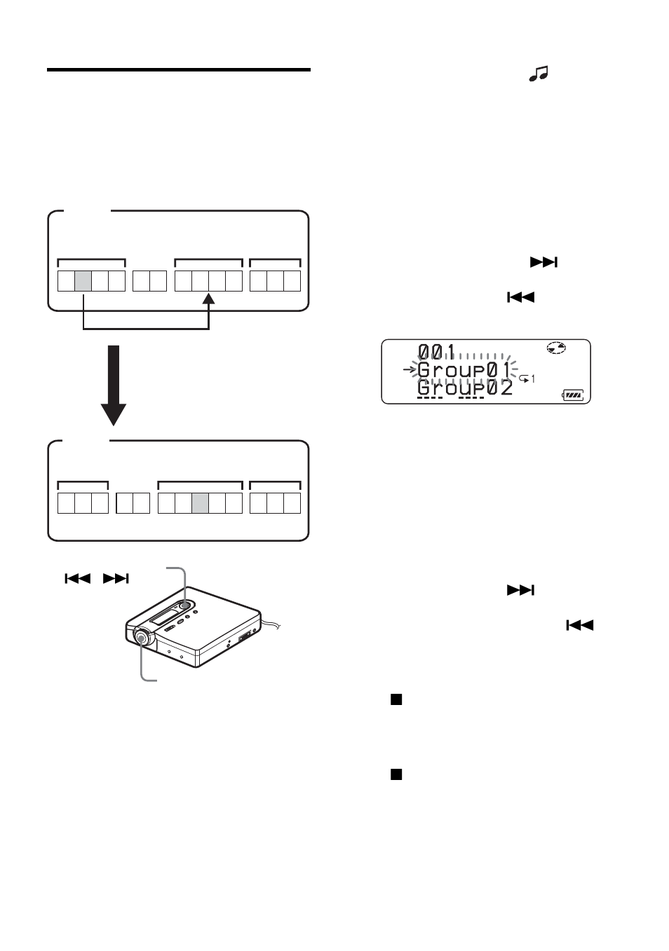 Moving a track in a disc with group setting | Sony MZ-N10 User Manual | Page 55 / 136