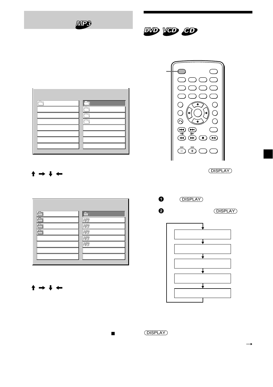 Displaying running time, 15 displaying running time, Mp3 file playback with the menu display | Smart navi, Continue to next page t | Sony MV-101 User Manual | Page 15 / 36