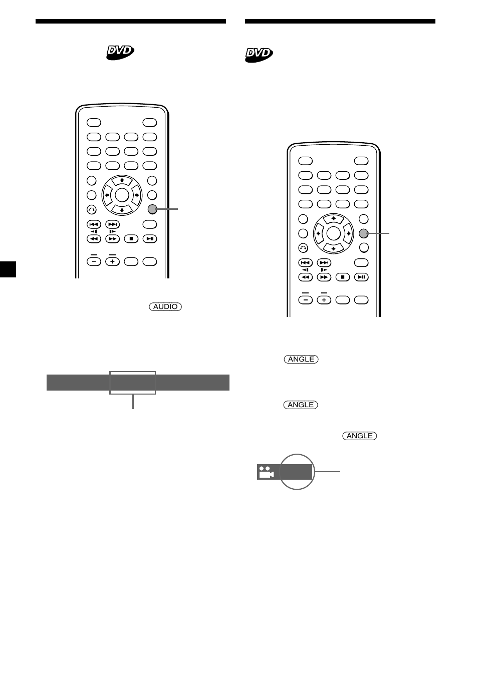 Changing the audio language, Changing angles, 18 changing angles | Audio 1/2: dolby d 5.1 english | Sony MV-101 User Manual | Page 18 / 36