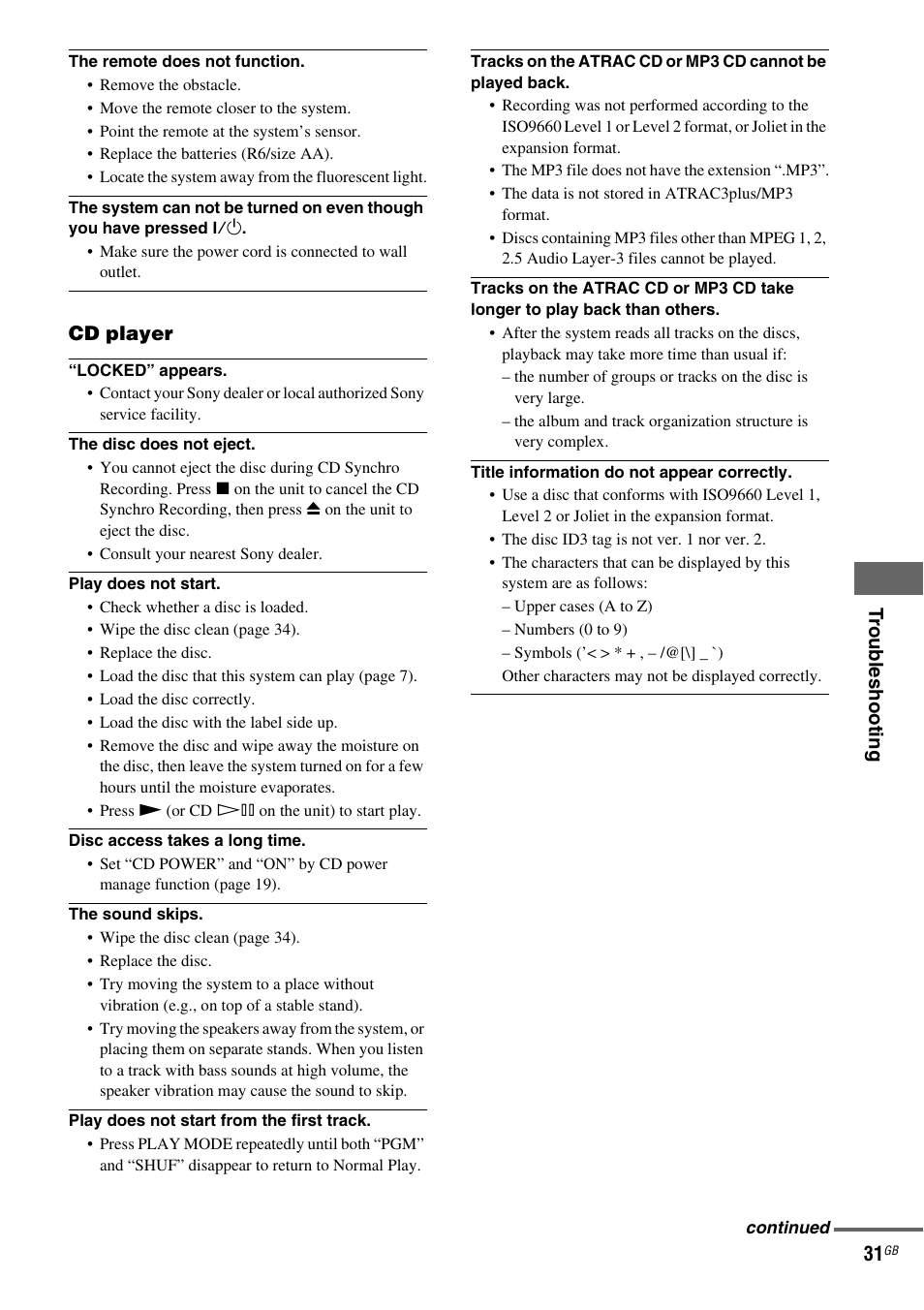 Sony CMT-HPZ9 User Manual | Page 31 / 40