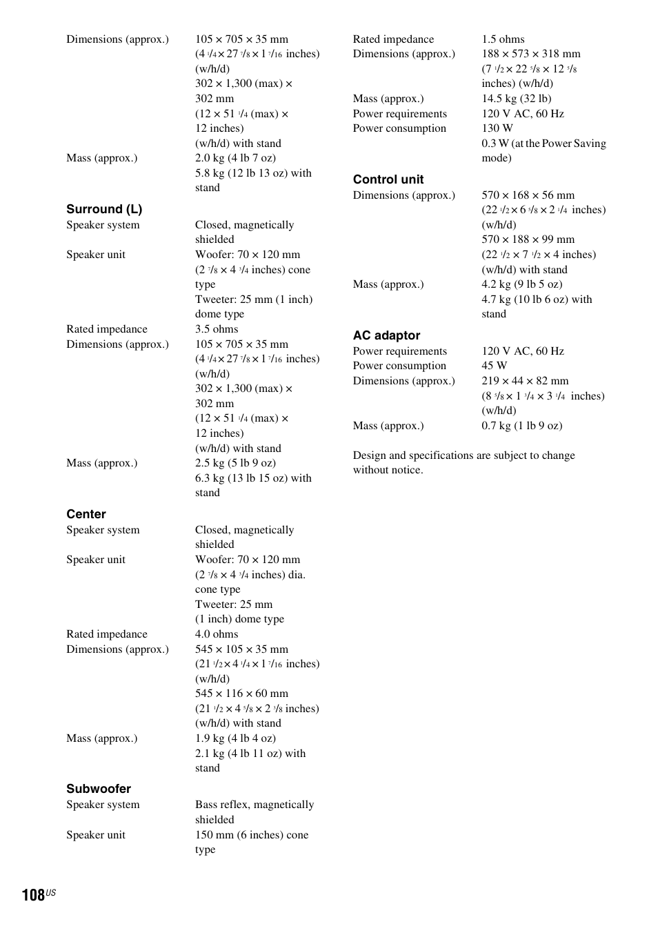 Sony DAVLF1H User Manual | Page 108 / 127