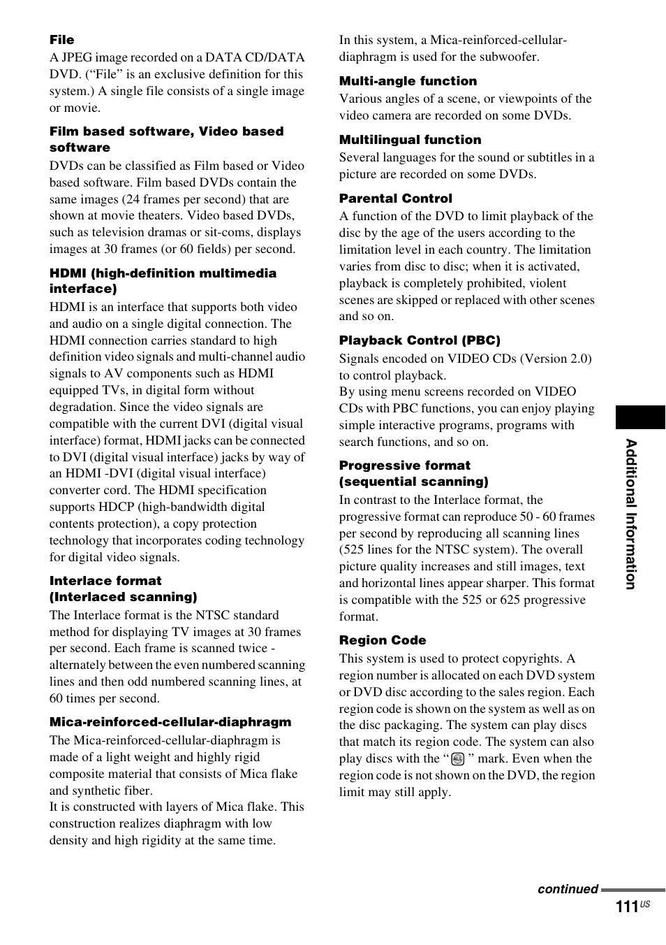 Sony DAVLF1H User Manual | Page 111 / 127