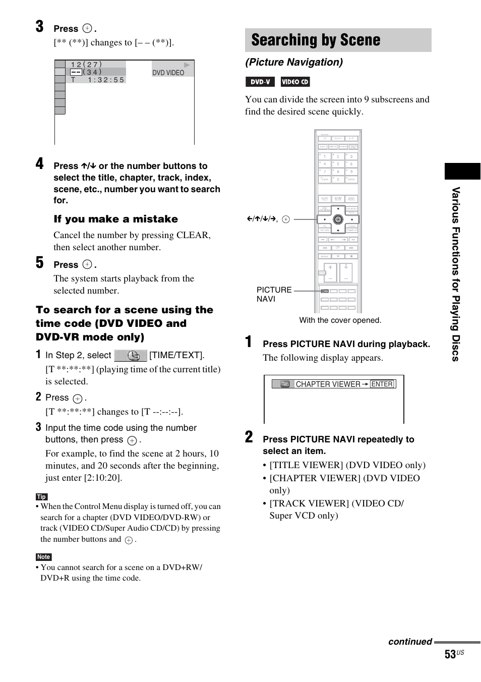 Searching by scene, Picture navigation) | Sony DAVLF1H User Manual | Page 53 / 127