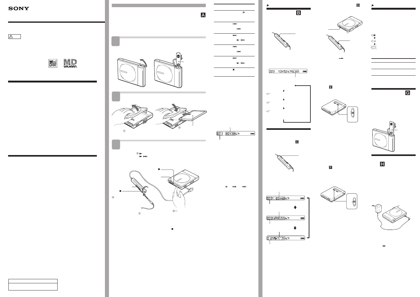 Sony WALKMAN MZ-E25 User Manual | 2 pages