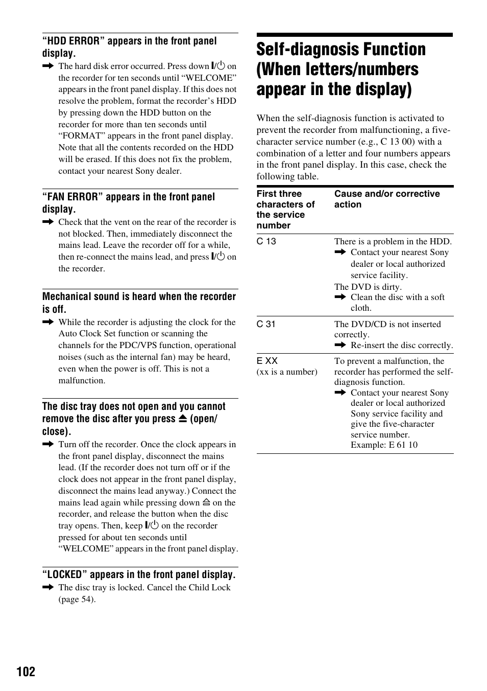 Sony RDR-HX1010 User Manual | Page 102 / 116