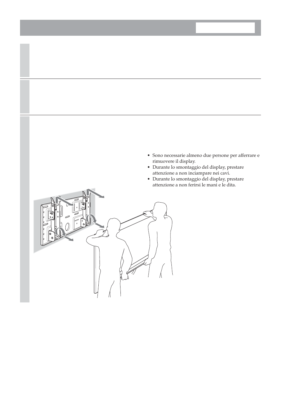 Per smontare il display | Sony SU-LW1 User Manual | Page 140 / 264