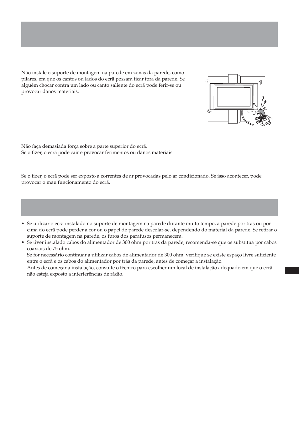 Cuidado, Precauções | Sony SU-LW1 User Manual | Page 145 / 264