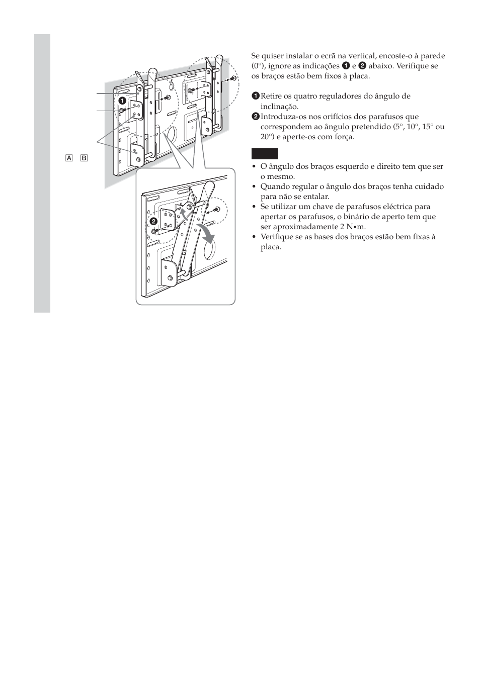 Regule a inclinação dos braços | Sony SU-LW1 User Manual | Page 152 / 264