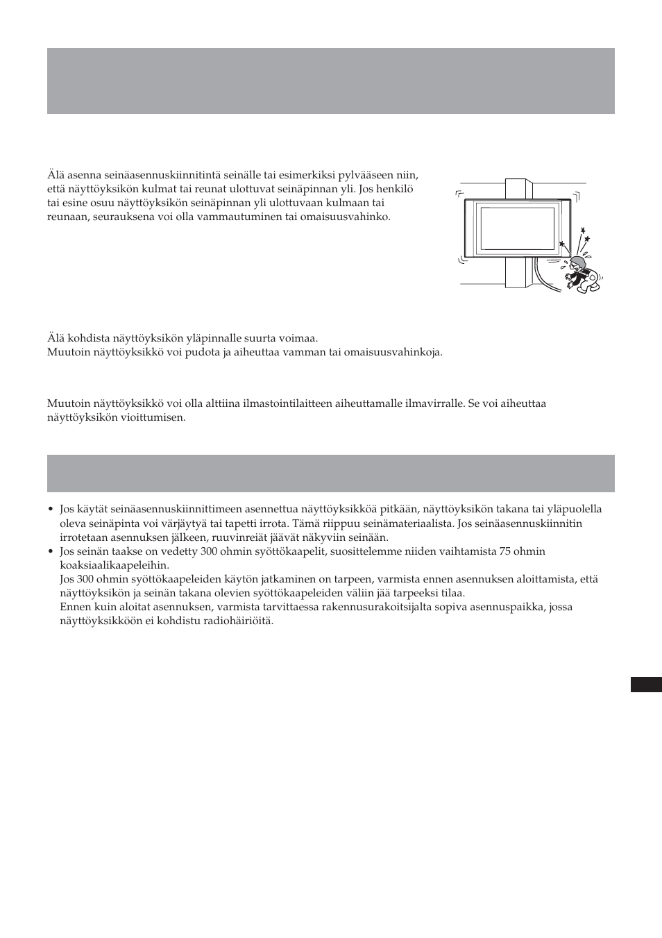 Varoitus, Varotoimet | Sony SU-LW1 User Manual | Page 205 / 264