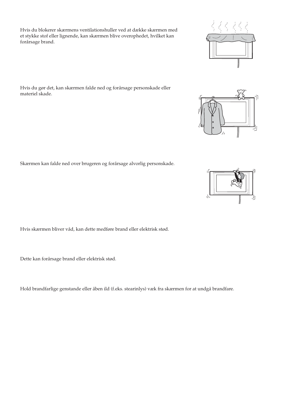 Bloker ikke skærmens ventilationshuller | Sony SU-LW1 User Manual | Page 224 / 264