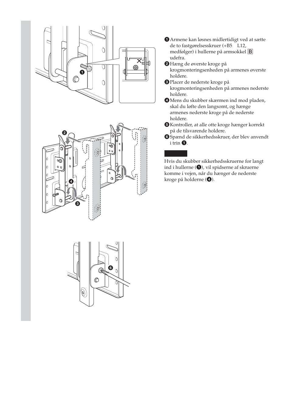 Monter skærmen på pladen | Sony SU-LW1 User Manual | Page 238 / 264