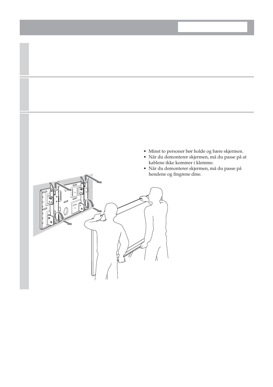 Slik demonterer du skjermen | Sony SU-LW1 User Manual | Page 260 / 264