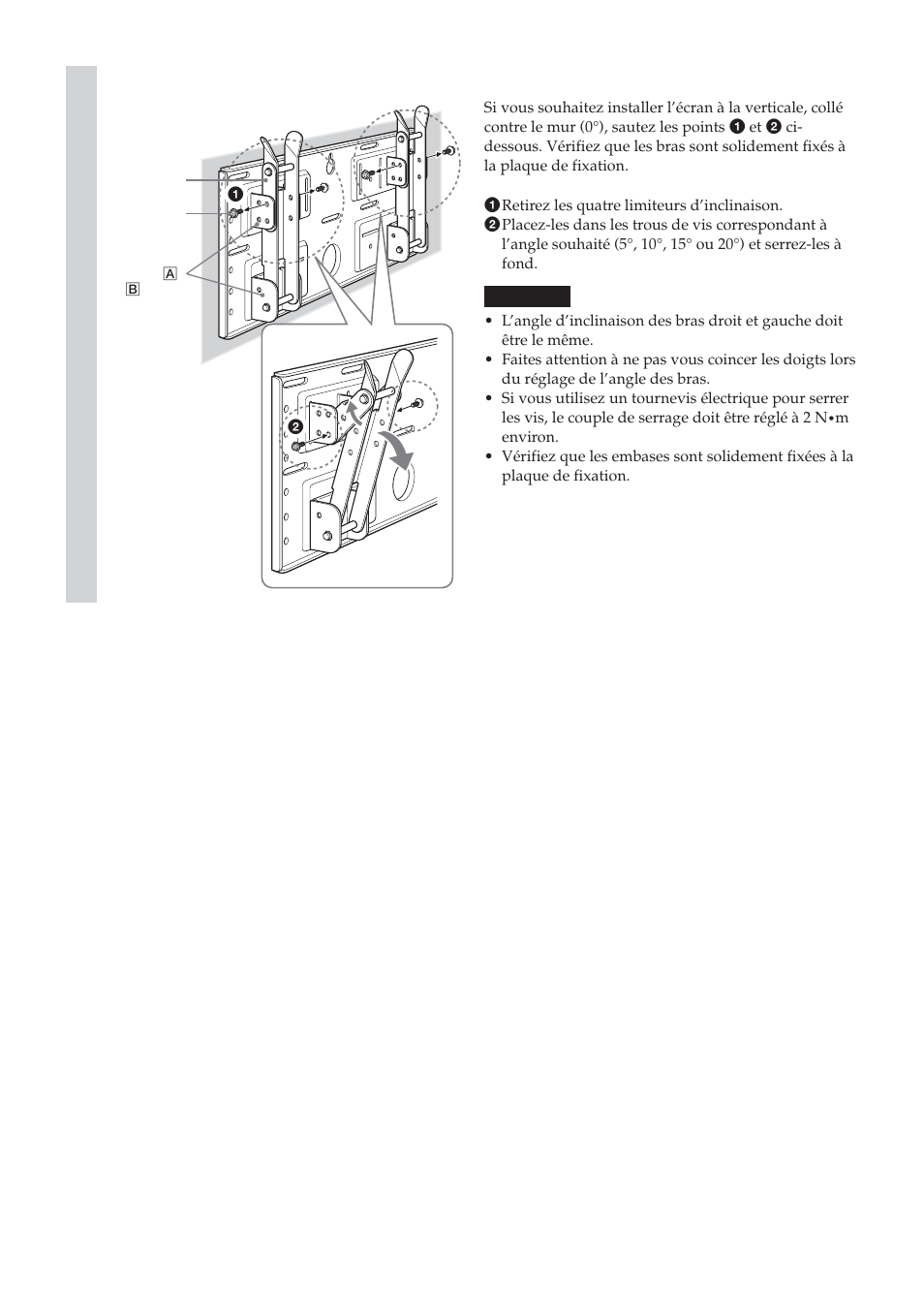 Ajustez l’inclinaison des bras | Sony SU-LW1 User Manual | Page 32 / 264