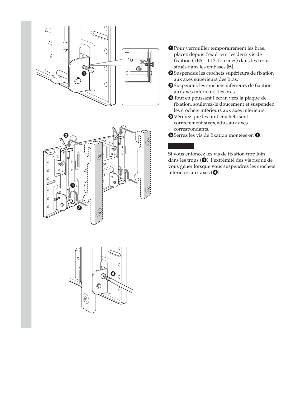 Montage de l’écran sur la plaque de fixation | Sony SU-LW1 User Manual | Page 38 / 264