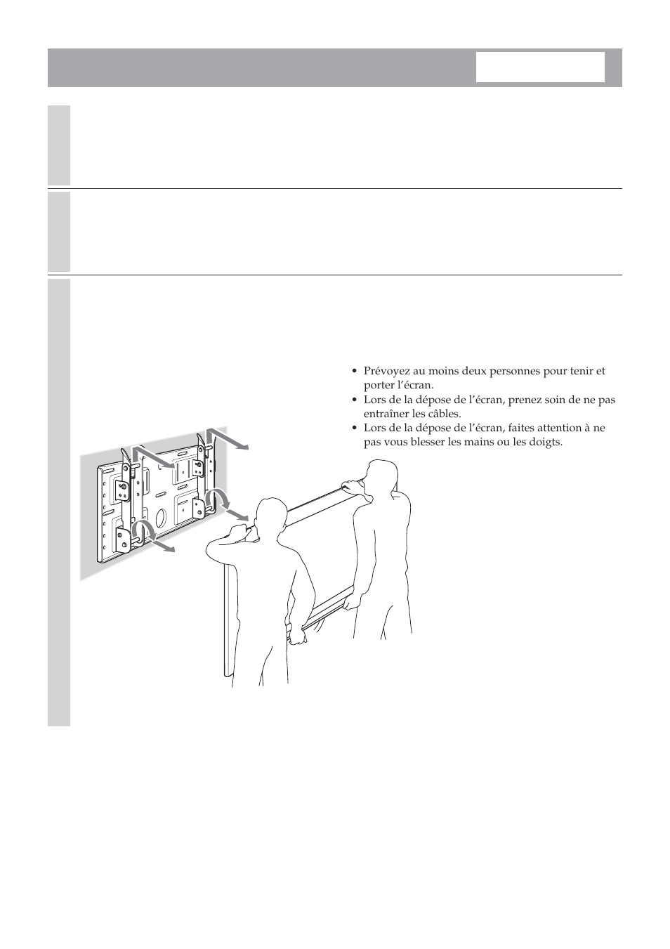 Dépose de l’écran | Sony SU-LW1 User Manual | Page 40 / 264