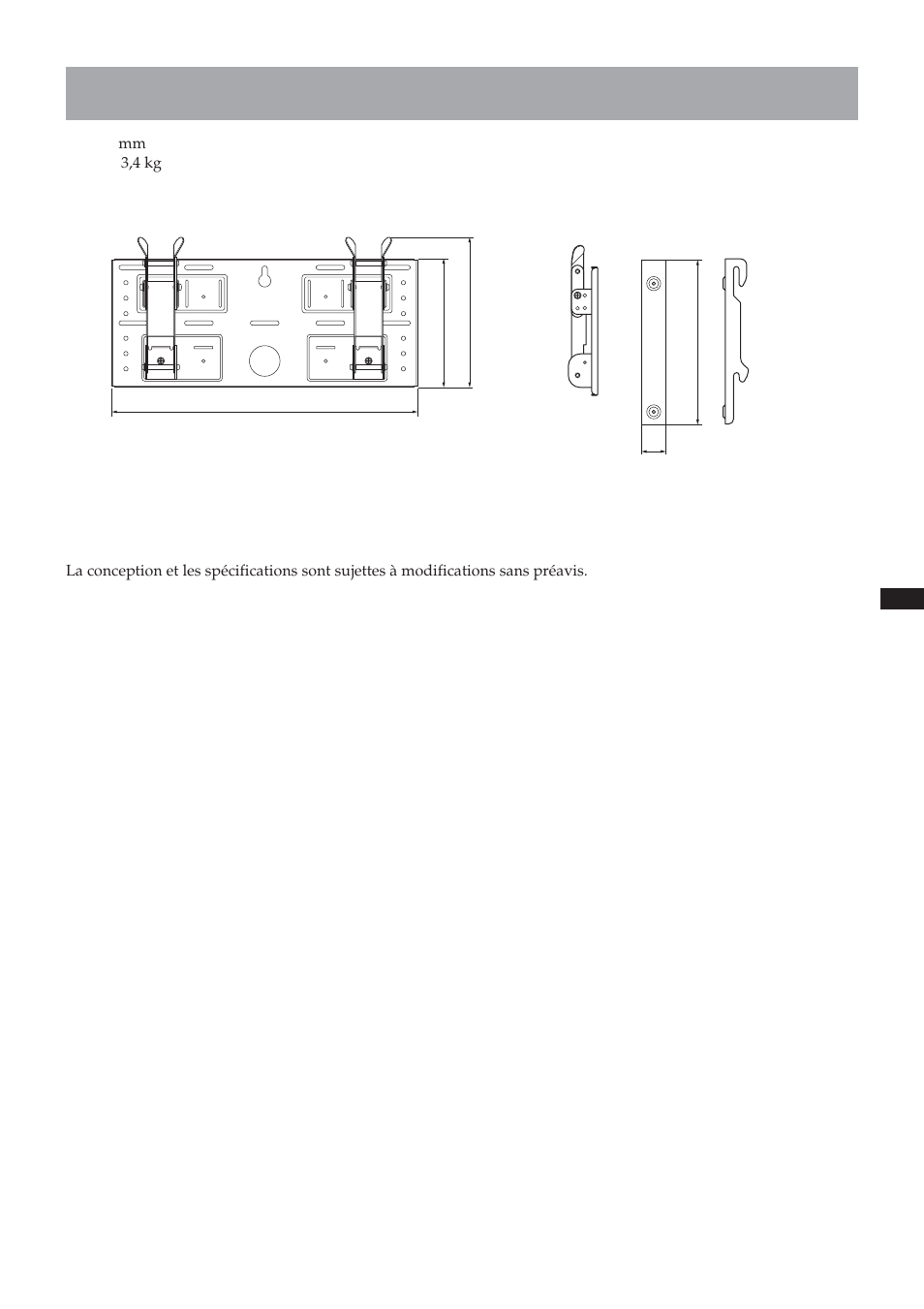 Spécifications | Sony SU-LW1 User Manual | Page 41 / 264