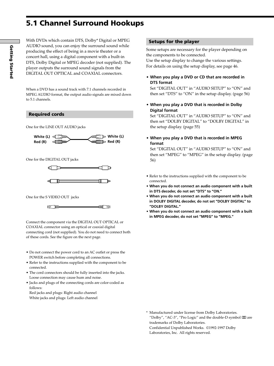 1 channel surround hookups | Sony DVP-K333 User Manual | Page 12 / 72