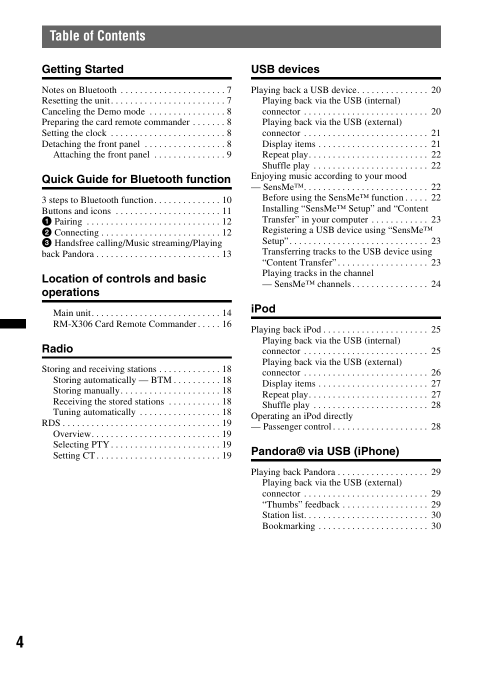 Sony DSX-S310BTX User Manual | Page 4 / 108