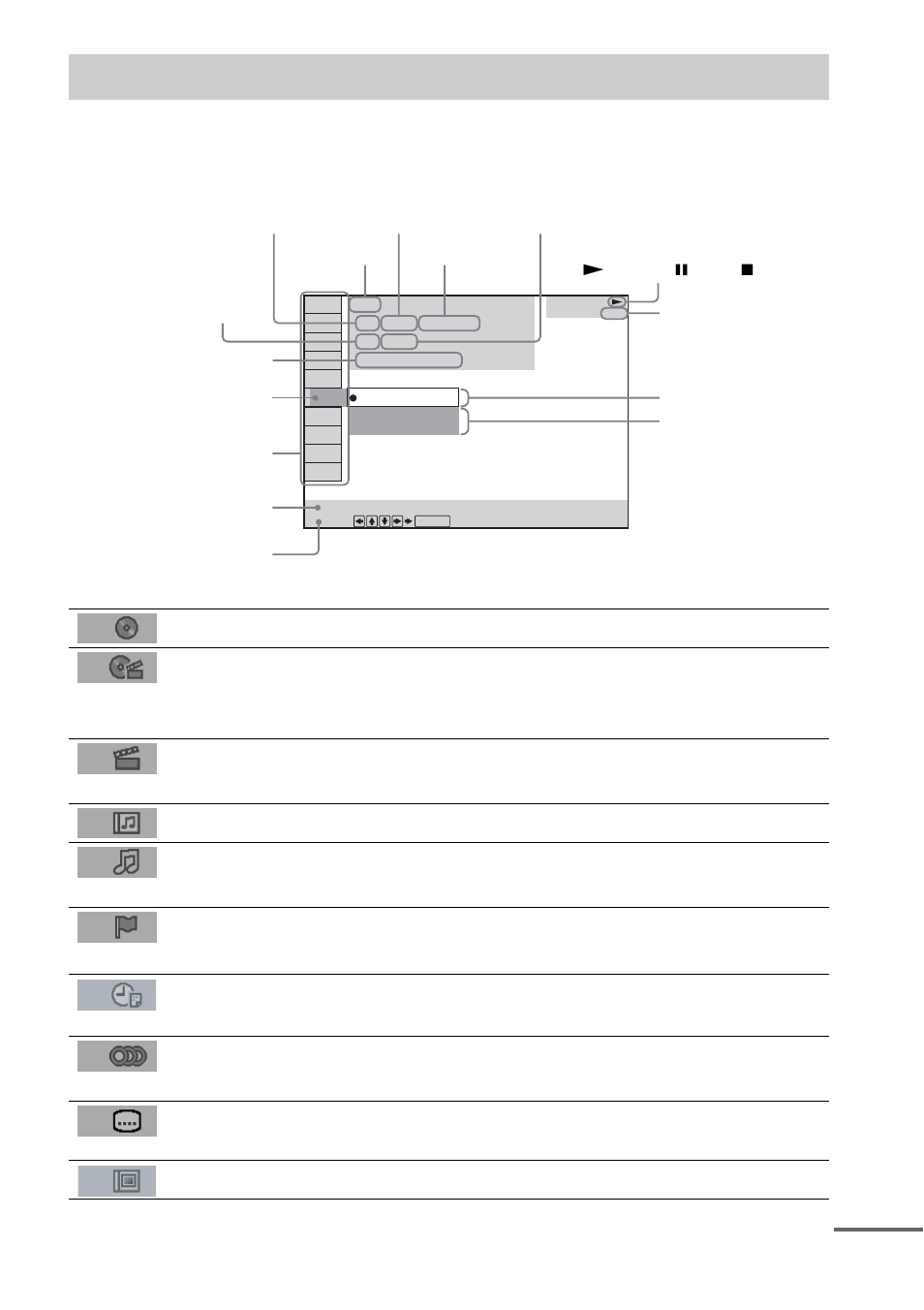 Guide to the control menu display, List of control menu items | Sony Model DAV-SR4W User Manual | Page 9 / 108