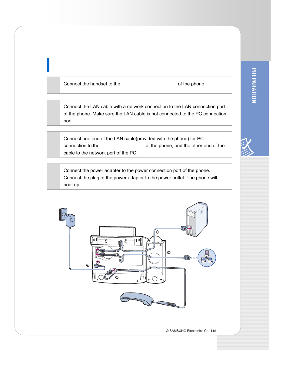 Installing the phone | Samsung ITP-5114D EN User Manual | Page 11 / 40