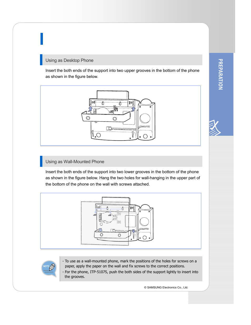 Installing the ip phone support | Samsung ITP-5114D EN User Manual | Page 13 / 40