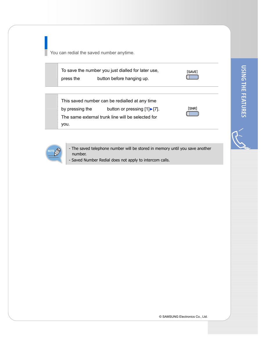 Save number with redial | Samsung ITP-5114D EN User Manual | Page 25 / 40