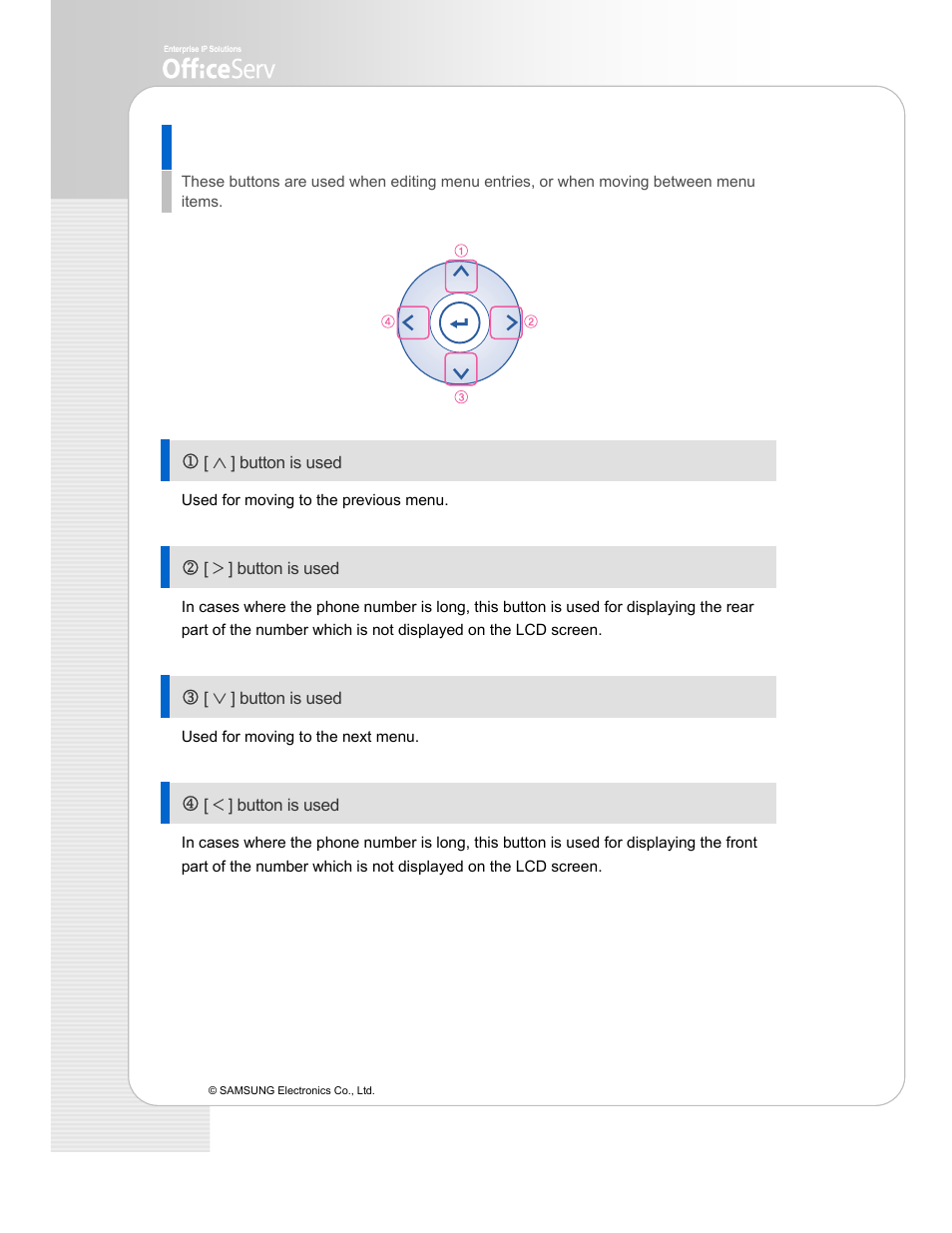 Direction button | Samsung ITP-5114D EN User Manual | Page 34 / 40