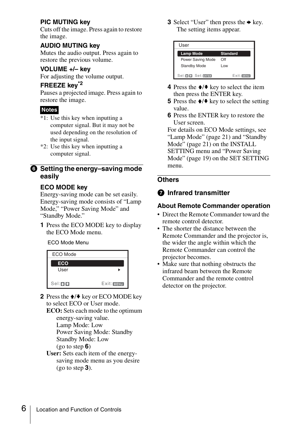 Sony VPL EW130 User Manual | Page 6 / 42