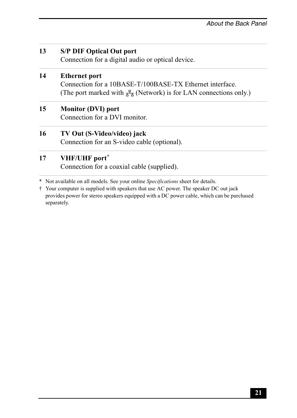 Sony PCV-RS400 User Manual | Page 21 / 44