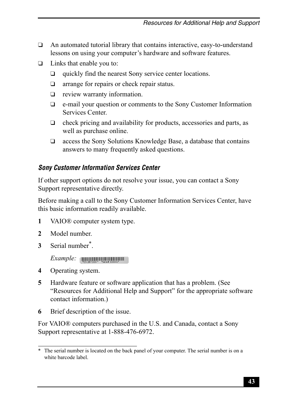 Sony PCV-RS400 User Manual | Page 43 / 44