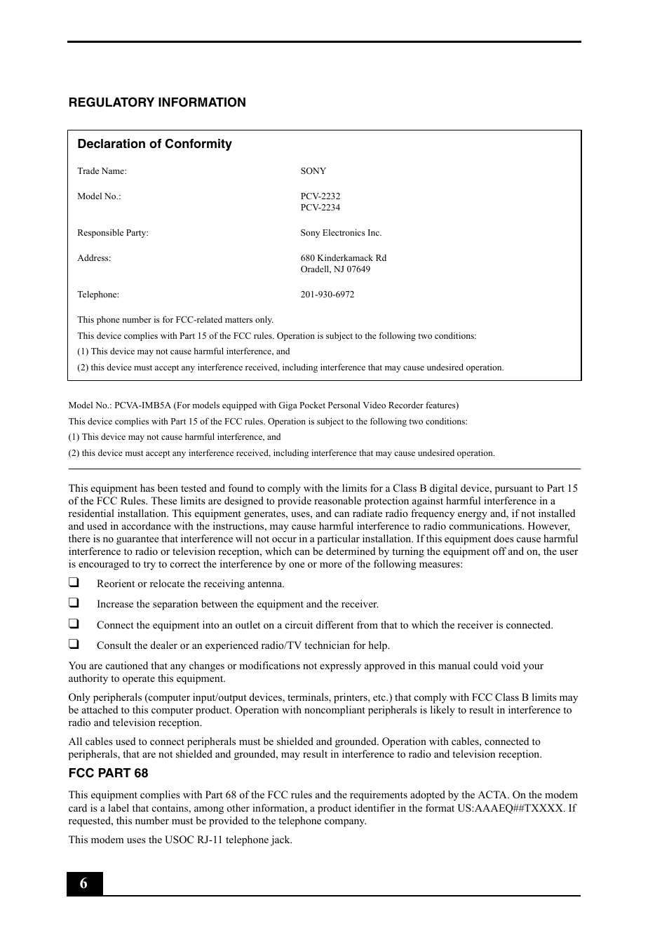 Sony PCV-RS400 User Manual | Page 6 / 44