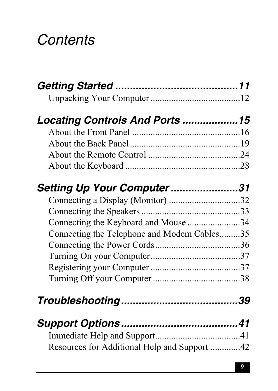 Sony PCV-RS400 User Manual | Page 9 / 44