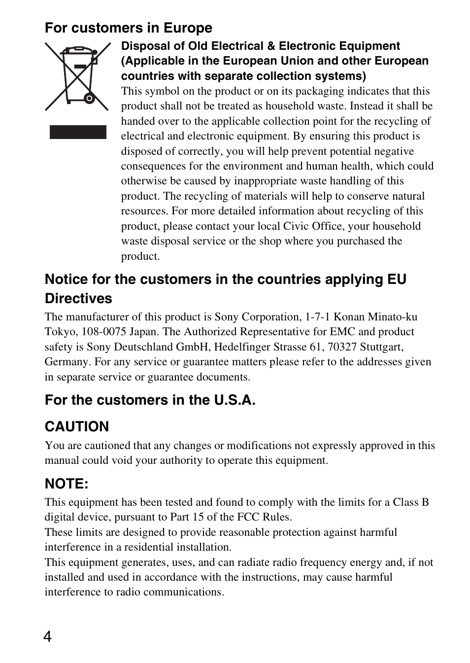 Sony 4-183-746-11(1) User Manual | Page 4 / 88