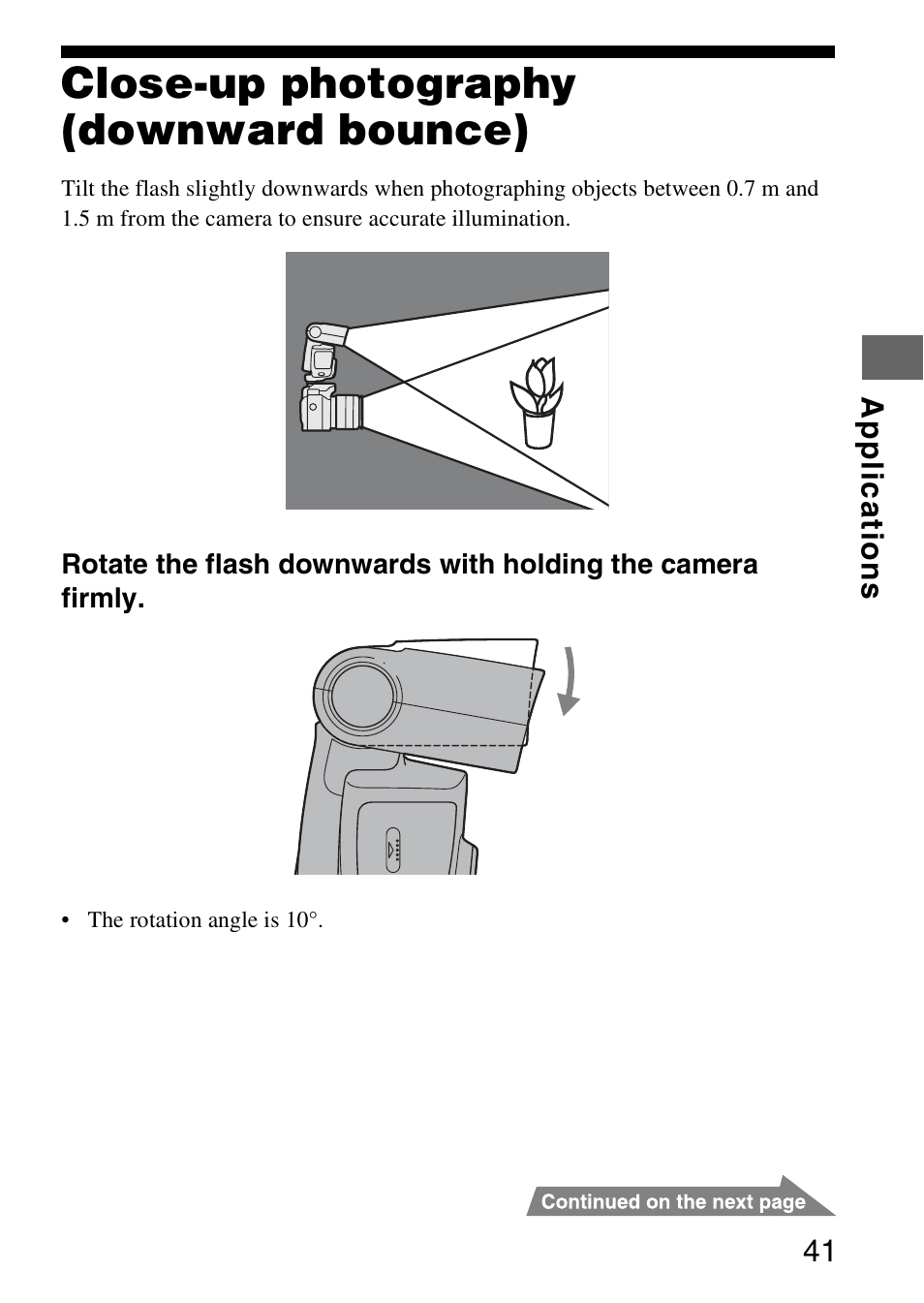 Close-up photography (downward bounce) | Sony 4-183-746-11(1) User Manual | Page 41 / 88