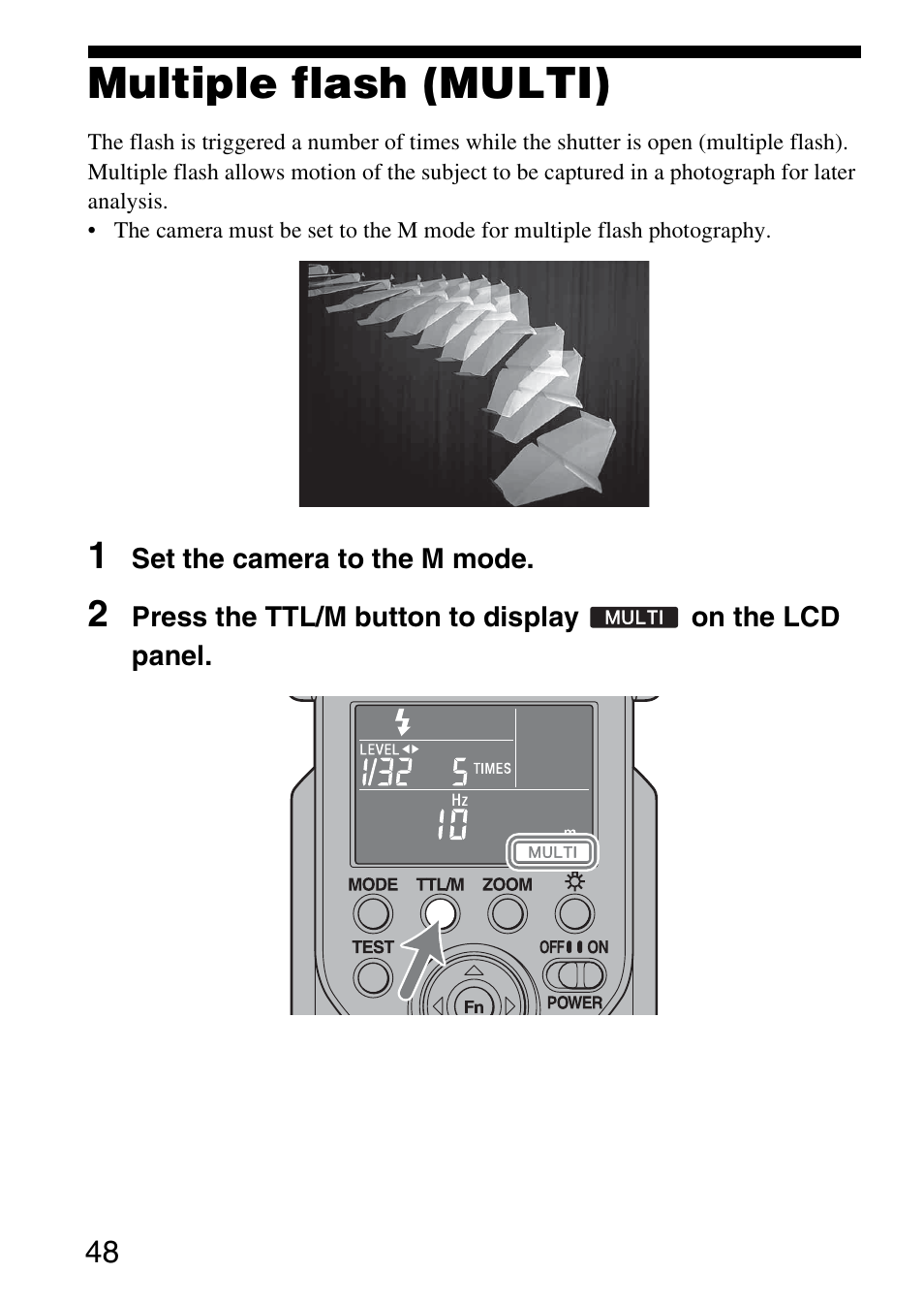 Multiple flash (multi) | Sony 4-183-746-11(1) User Manual | Page 48 / 88