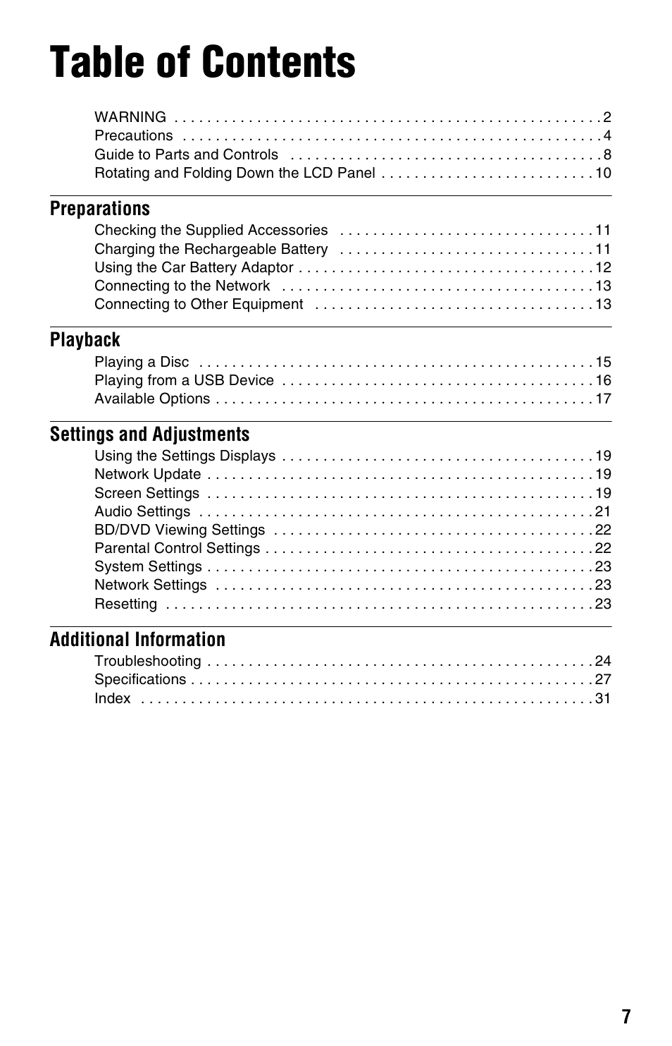 Sony DISC BDP-SX1000 User Manual | Page 7 / 32