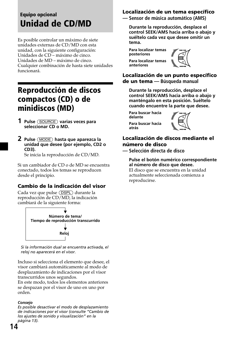 Unidad de cd/md | Sony CDX-C6600 User Manual | Page 36 / 46