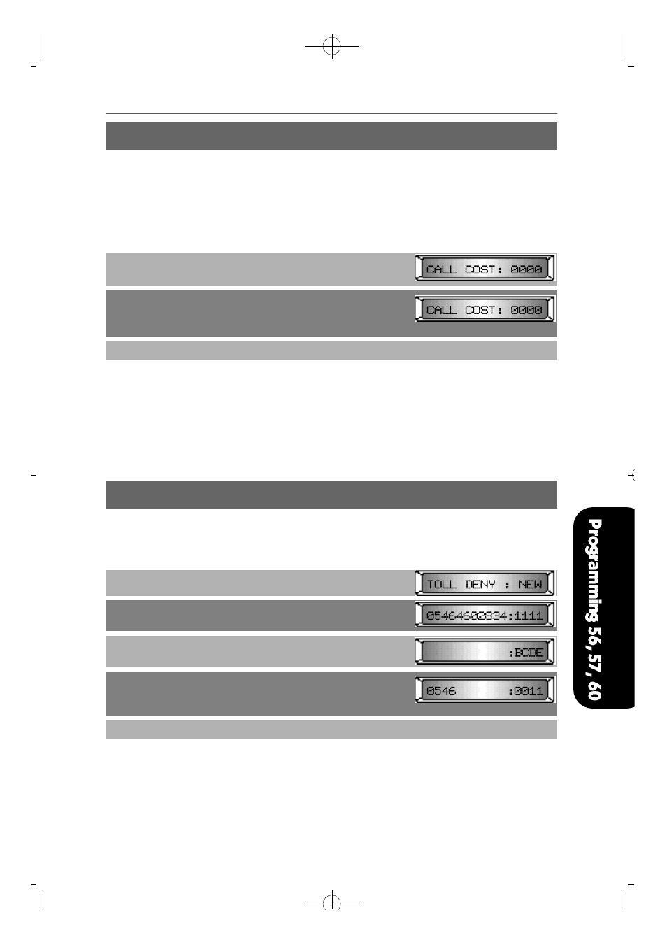 Mmc 57 call cost mmc 60 toll deny table/apply | Samsung NX-308 User Manual | Page 124 / 172